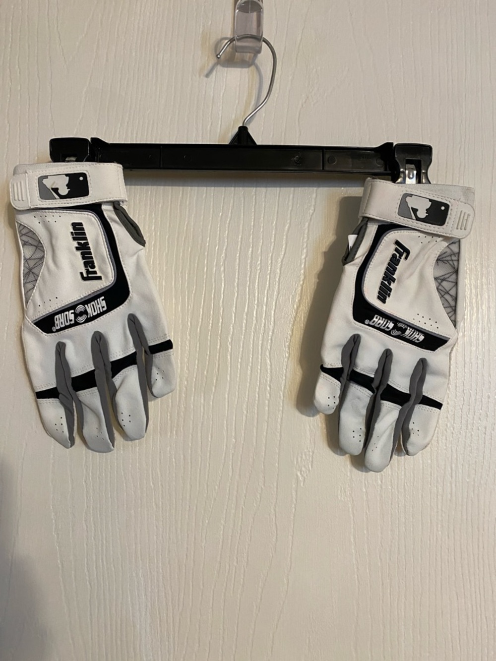 Franklin Men's White and Gray Batting Gloves - Right/Left Pair